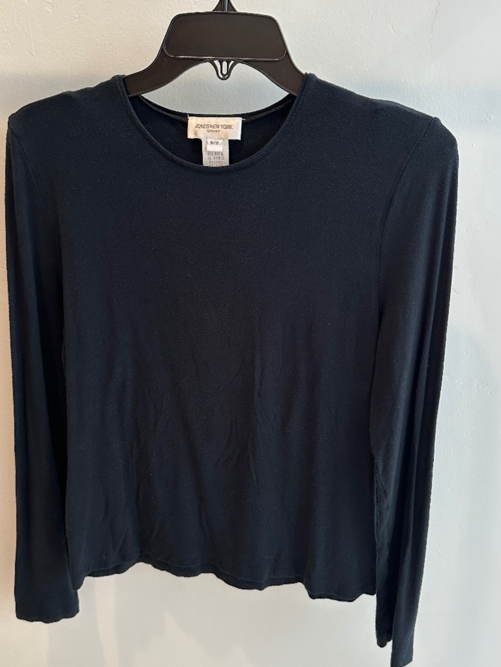 Jones of New York Black Top Long Sleeve Size M
